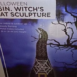 Halloween Witch Hat Light Up Sculpture 