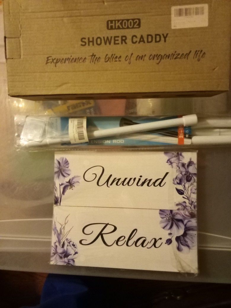 Shower Caddy, RODS & 4 Picture For Wall