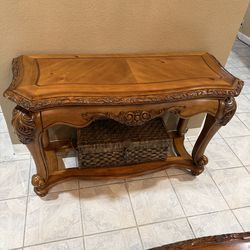 3 solid wood tables