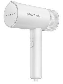 BEAUTURAL Travel Steamer for Clothes, Portable and Handheld, 1000W, White Foldable Garment Wrinkle Remover, Fast 30s Heat-up,