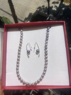 Majorica Pearl Necklace + Earrings