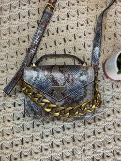 Guess snakeskin metallic crossbody bag
