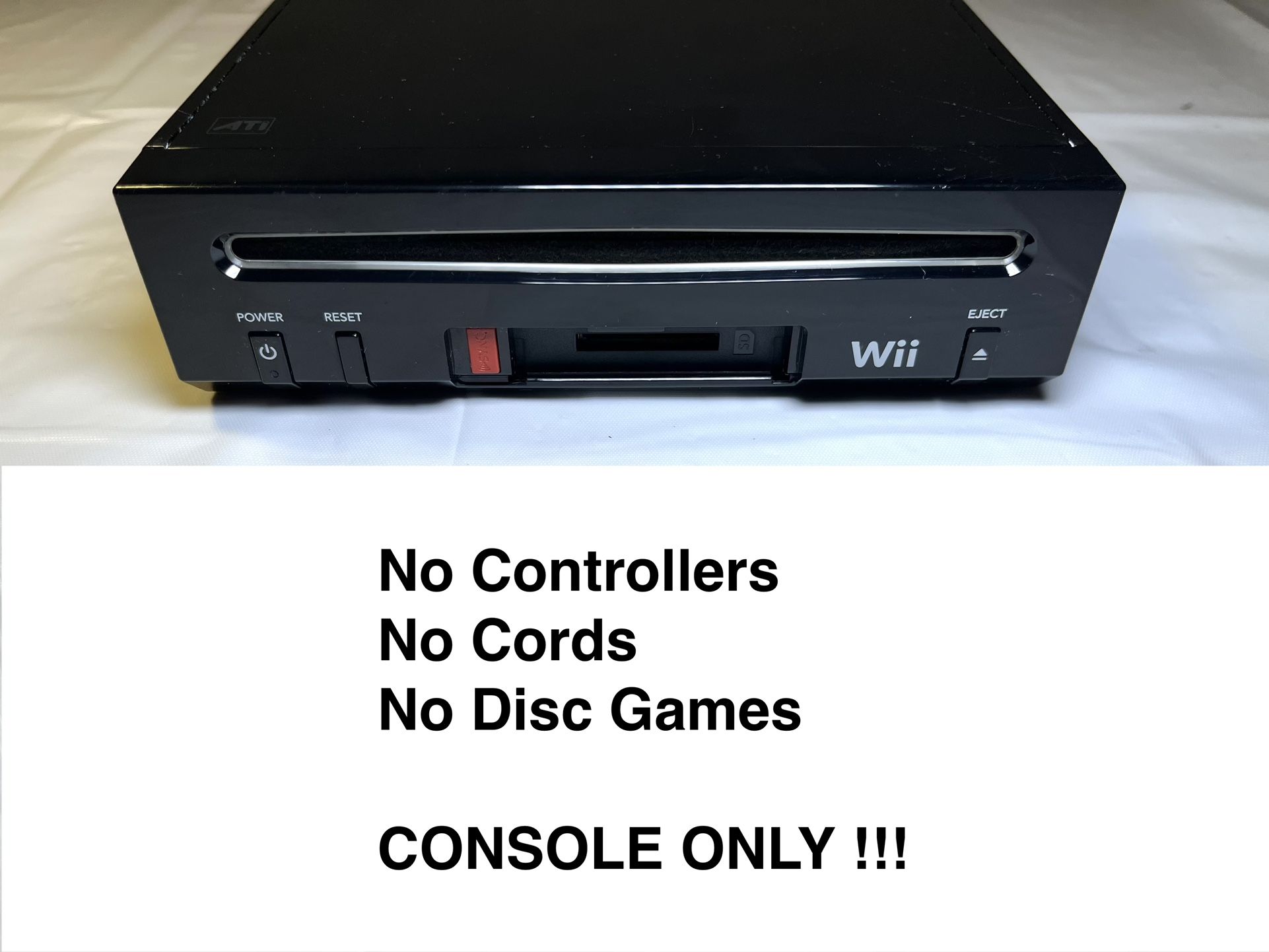 Black Wii Console Only (7 Wii Ware games installed) - PRICE FIRM