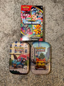 Pokémon mini tins and booster bundle