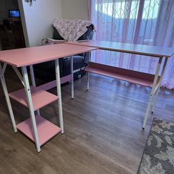 Pink L Shaped Desk $70 OBO