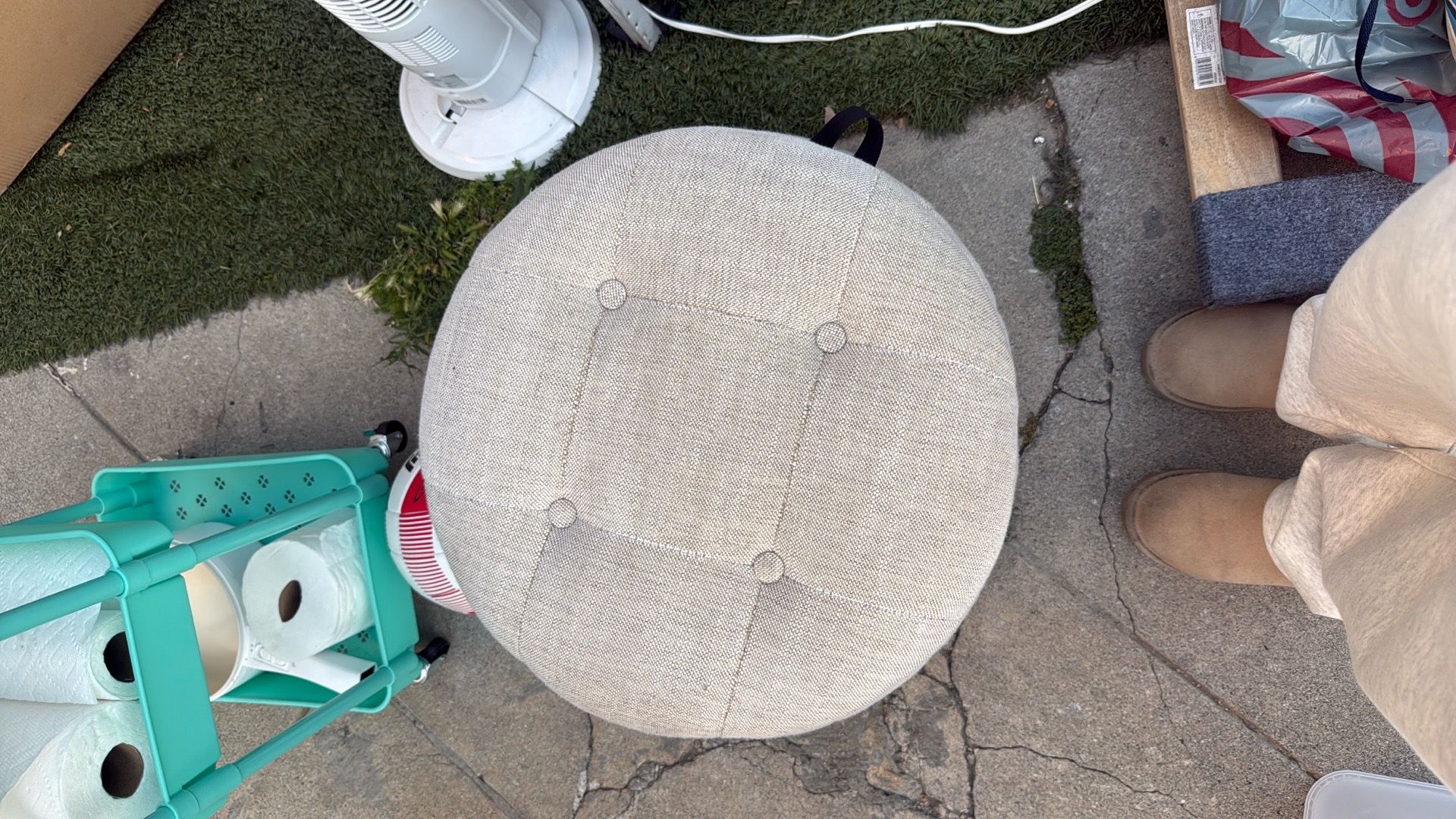 Gray cushion storage chair
