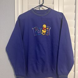 EARLY 2000s DISNEY POOH COLLECTION WINNIE EMBROIDERY SWEATSHIRT SIZE XL FITS M