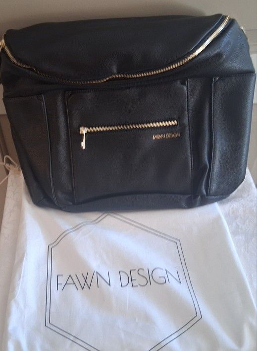 Fawn Design The Original Diaper Bag- Black~ NWT