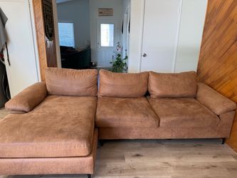 Brown Sectional Sofa with Chaise Lounge