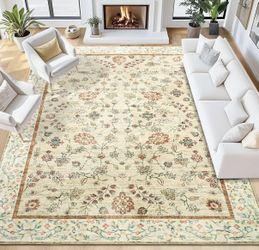 New - 8 by 10 Rugs for Living Room ( beige, boho style )