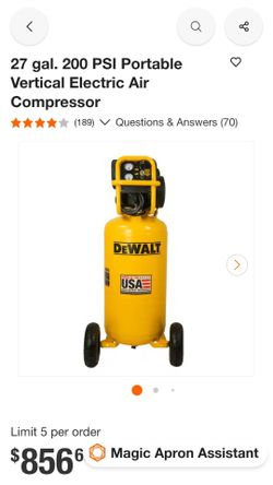 Dewalt 27gl air compressor