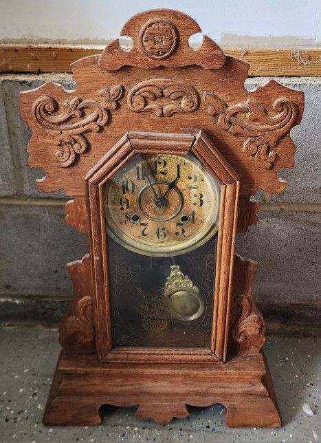 Antique Vintage Ansonia Grandfather Clock 