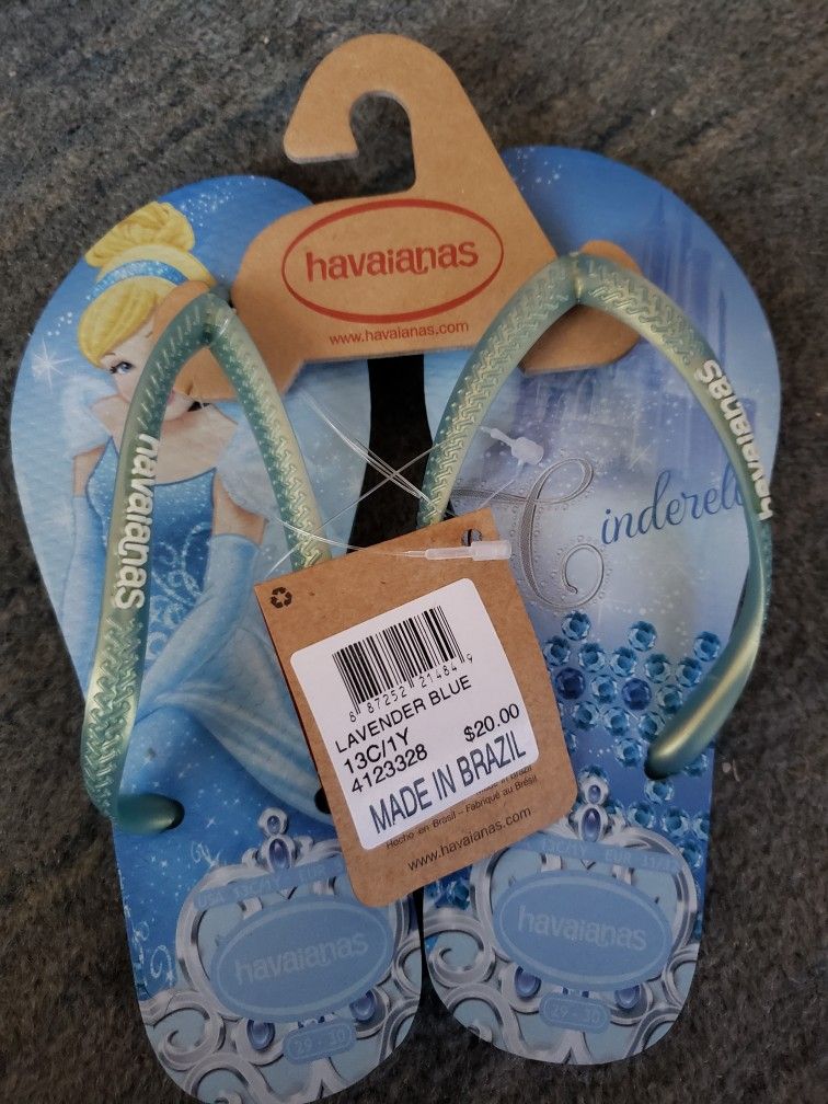 Brand NEW HAVAIANAS CINDERELLA Sandals Sz 13C/ 1Y Toddler Girls
