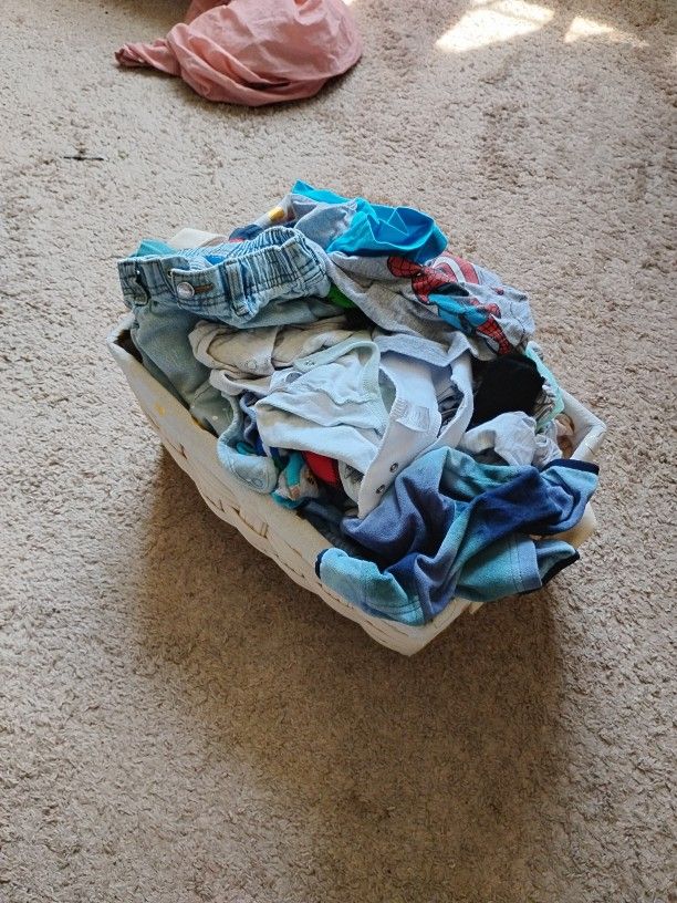 Basket Of Small Baby Clothes