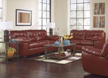 New Red Leather Couch and Loveseat! More sectional mega deals today!