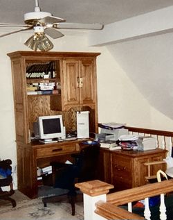 Oak Desk with side wing
