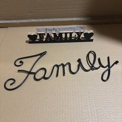 Family Metal Wall Sign And Card Holder Plaque