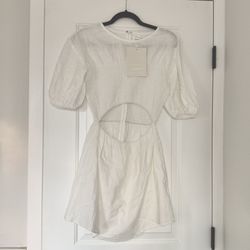 NWT Sabo Skirt White Cutout Dress Size 4 Brand New Boho Designer Mini Dress