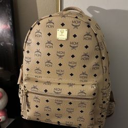 Large Beige Mcm Backpack!