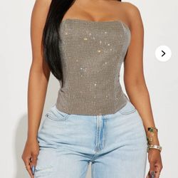 RHINESTONE CORSET TOP