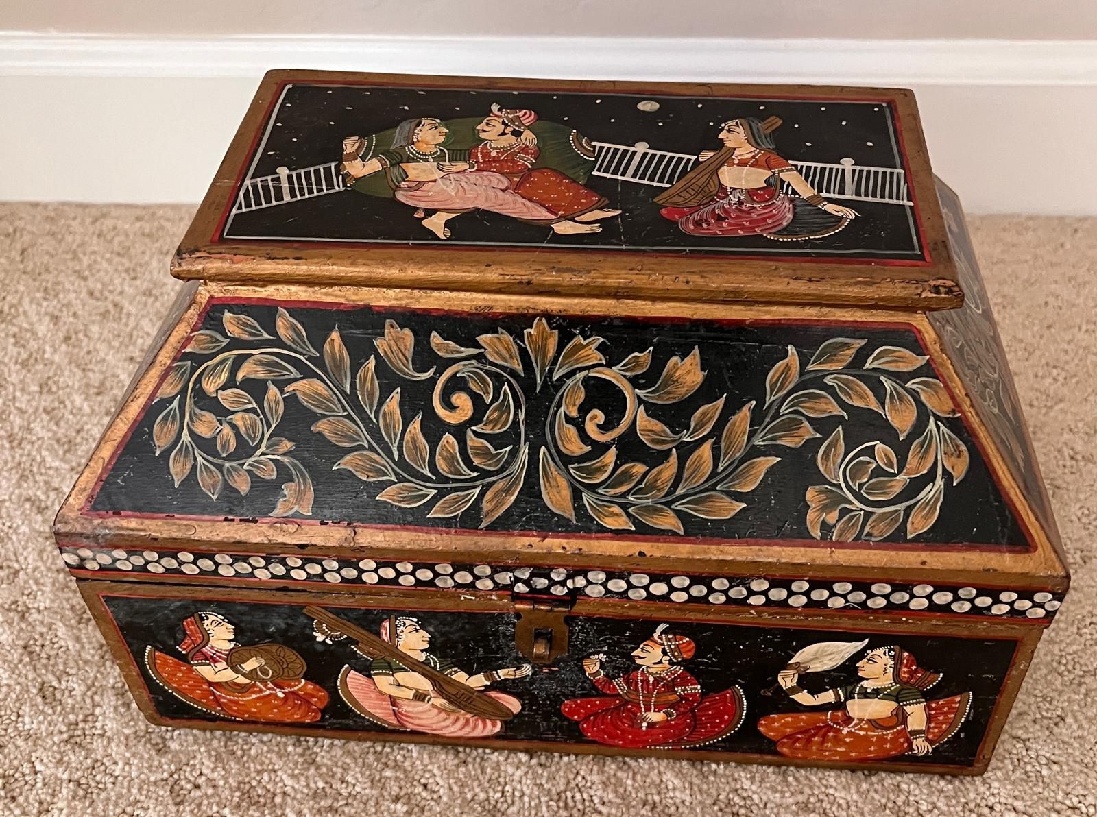 Hand-Painted Indian Art Storage Box โ Beautiful & Functional!