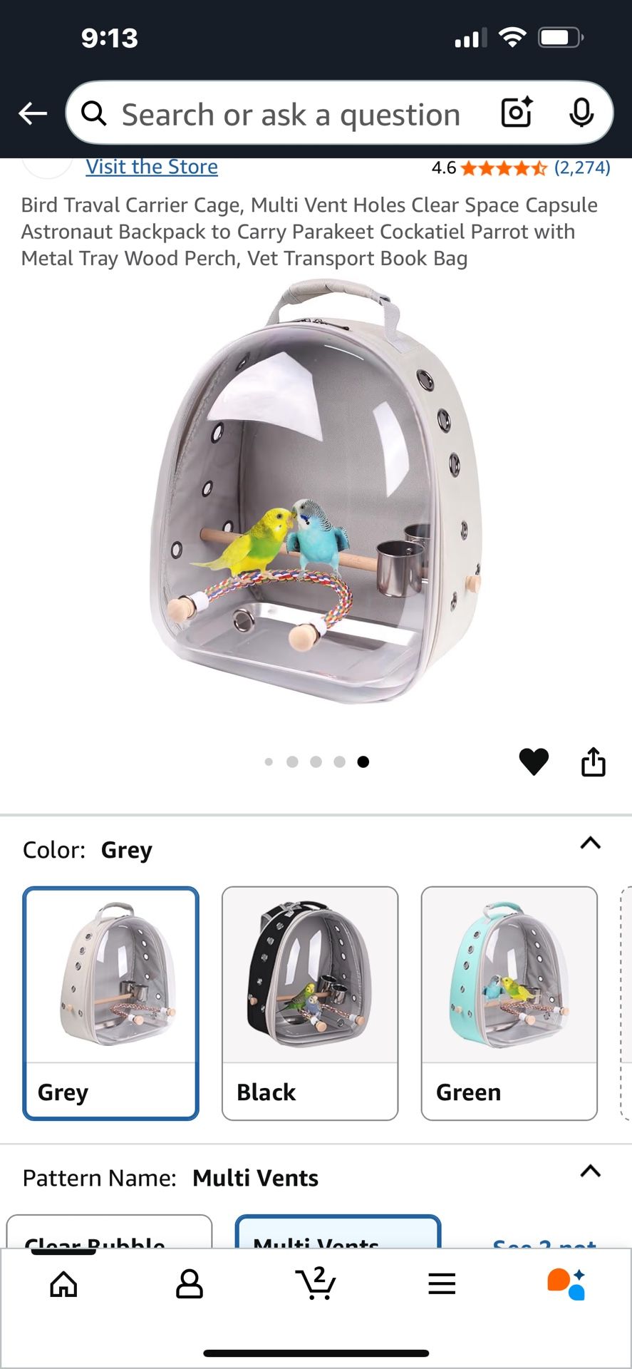 Bird Pet Carrier Backpack New