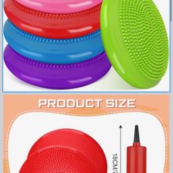 5 Pcs Wiggle Seat Inflated Wobble Cushion for Sensory Kid 13 Inch Balance Disc Kids Flexible Seating Exercise Sensory Pad Chair Cushion for Classroom 