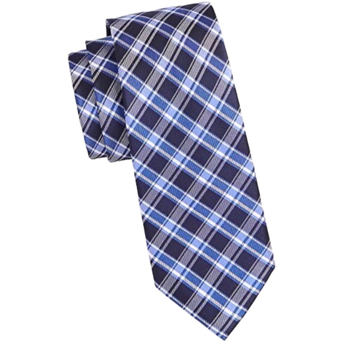 Michael Kors Blue Plaid 100% Silk Men's Tie
