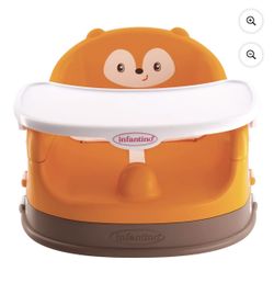 Infantino Grow-with-Me 4-in-1 Baby to Toddler High Chair Booster Seat, Unisex, Orange Fox