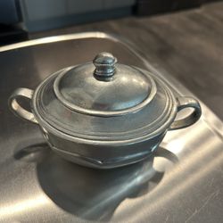 Vintage VALPELTRO ARTALE Italian Pewter Sugar Bowl