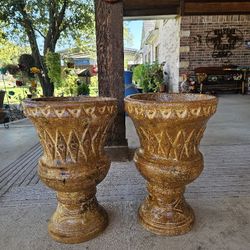 Rustic Urn Clay Pots . (Planters) Plants, Pottery, Talavera $85 cada una.