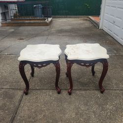 2 Marbletop End Tables 