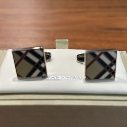 Mint New Burberry Sterling Silver Cufflinks 