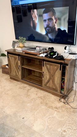 Rustic Barn Door TV Stand Console