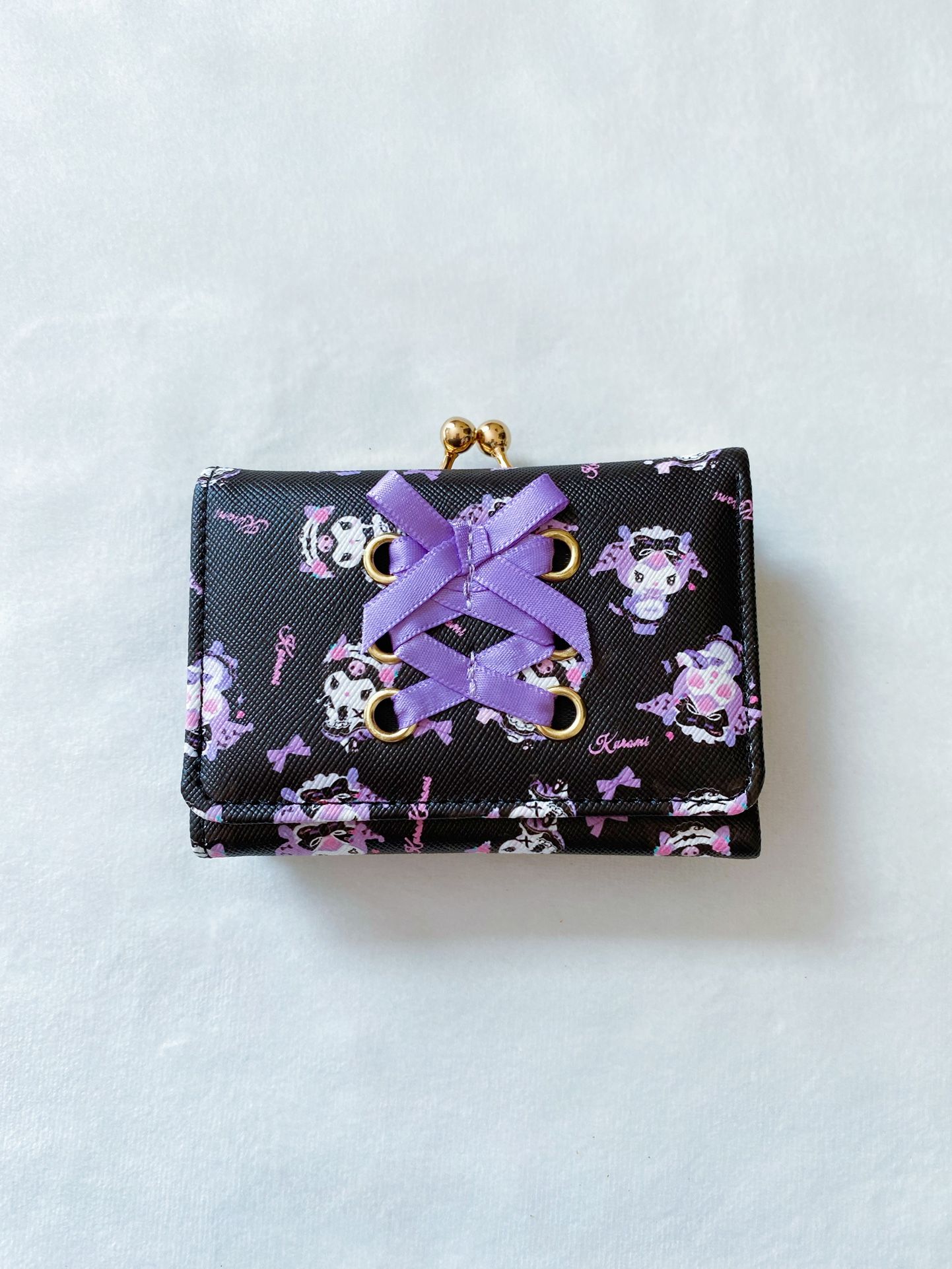 NEW Kuromi fold black wallet with coin purse