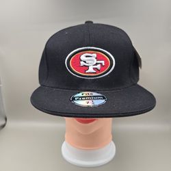 Premium Fits Professional Style San Francisco 49ers Black Fitted Hat Size 7 1/4
