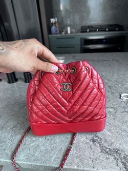 Red Gabrielle Chevron Chanel bag