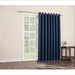 Whale Blue Blackout Curtains Set