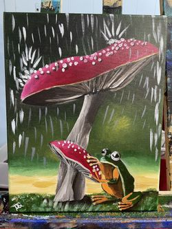 Tree Frog In The Rain Art Painting