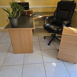 Office Desk - Sectional with File Cabinet