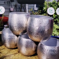 $49 Each Beautiful Silver Pot 15x15