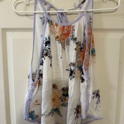 Free People Flowy Floral Halter Top(New With Tag)—Size M(Fit Various Sizes)