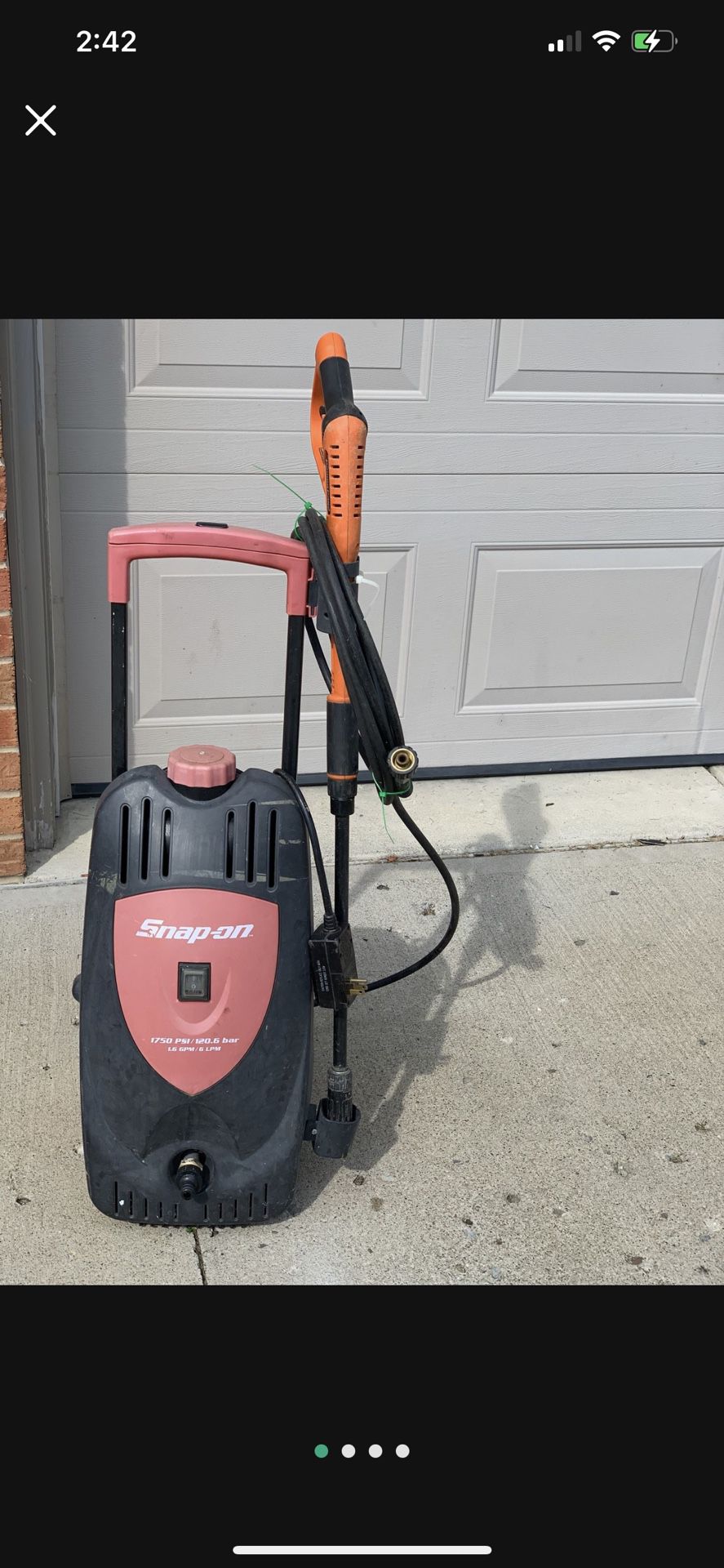 Pressure washer electric 1750 PSI Snap-On