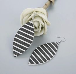 Leather striped earrings