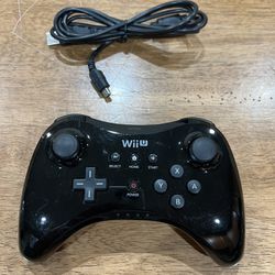 Official OEM Nintendo Wii U Pro Black Wireless Controller WUP-005 Tested