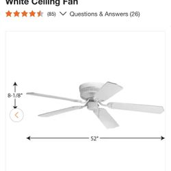 Progress Lighting AirPro Hugger 52 in. White Ceiling Fan and Light Kit