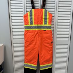 New Work King Orange 3M Insulated Reflective Overalls Large
