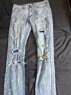 patched jeans