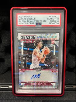 2024 Matas Buzelis rookie ticket auto variation - white (09/25) PSA/Auto 10/10.