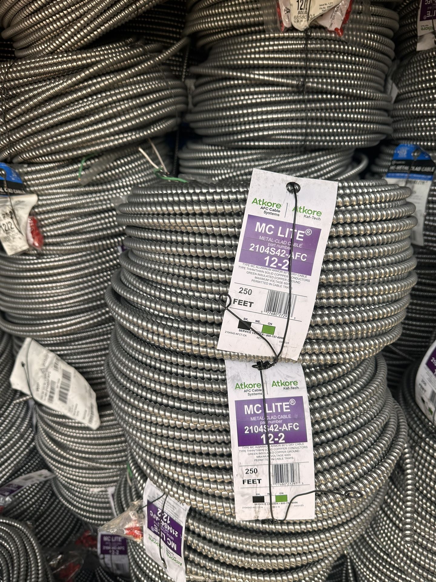 12/2 MC Wire 250ft Metal Clad Cable ( Price Of Each )